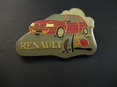 Renault Clio stadsauto met goudkleurig logo